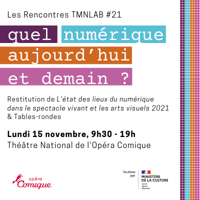 Les Rencontres TMNlab #21 : quel numérique aujourd'hui et demain ? Restitution de l'état des lieux national du numérique dans le spectacle vivant et les arts visuels 2021