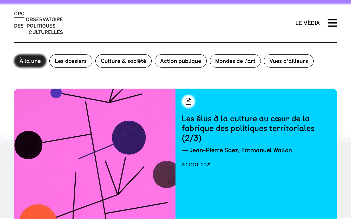 L’Observatoire des Politiques Culturels lance son média web (et on se réjouit)