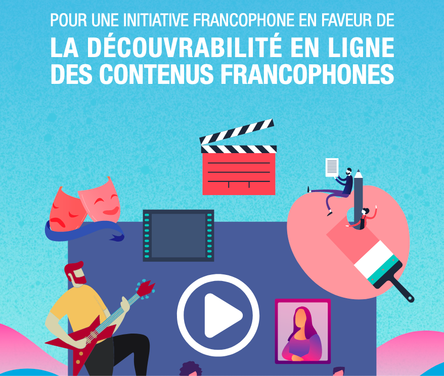 Infographie de l’OIF : “découvrabilité des contenus culturels francophones sur Internet”