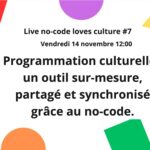 [Live No-code loves culture] Programmation culturelle :  un outil sur-mesure,  partagé et synchronisé  grâce au no-code.